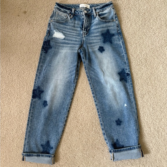 Risen Celeste High Rise Star Shadow Boyfriend Jeans - Picture 1 of 4
